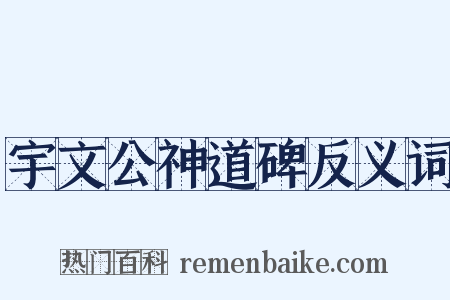 宇文公神道碑反义词是什么意思的图片
